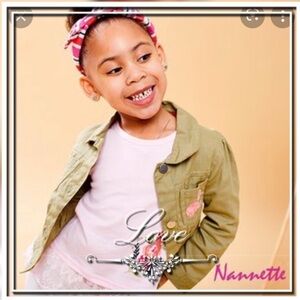 Nannette Kids Embroidered Green Jacket. P/A859/3